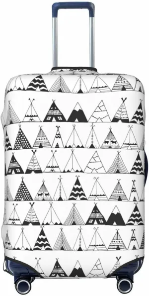 Travel Luggage Cover Suitcase Elastic Washable Stretch Teepee Native American Ethnic Tent 3 Suitcase Protector Bag,Anti-Scratch Dust-Proof With Zipper Closure Baggage Covers,Large