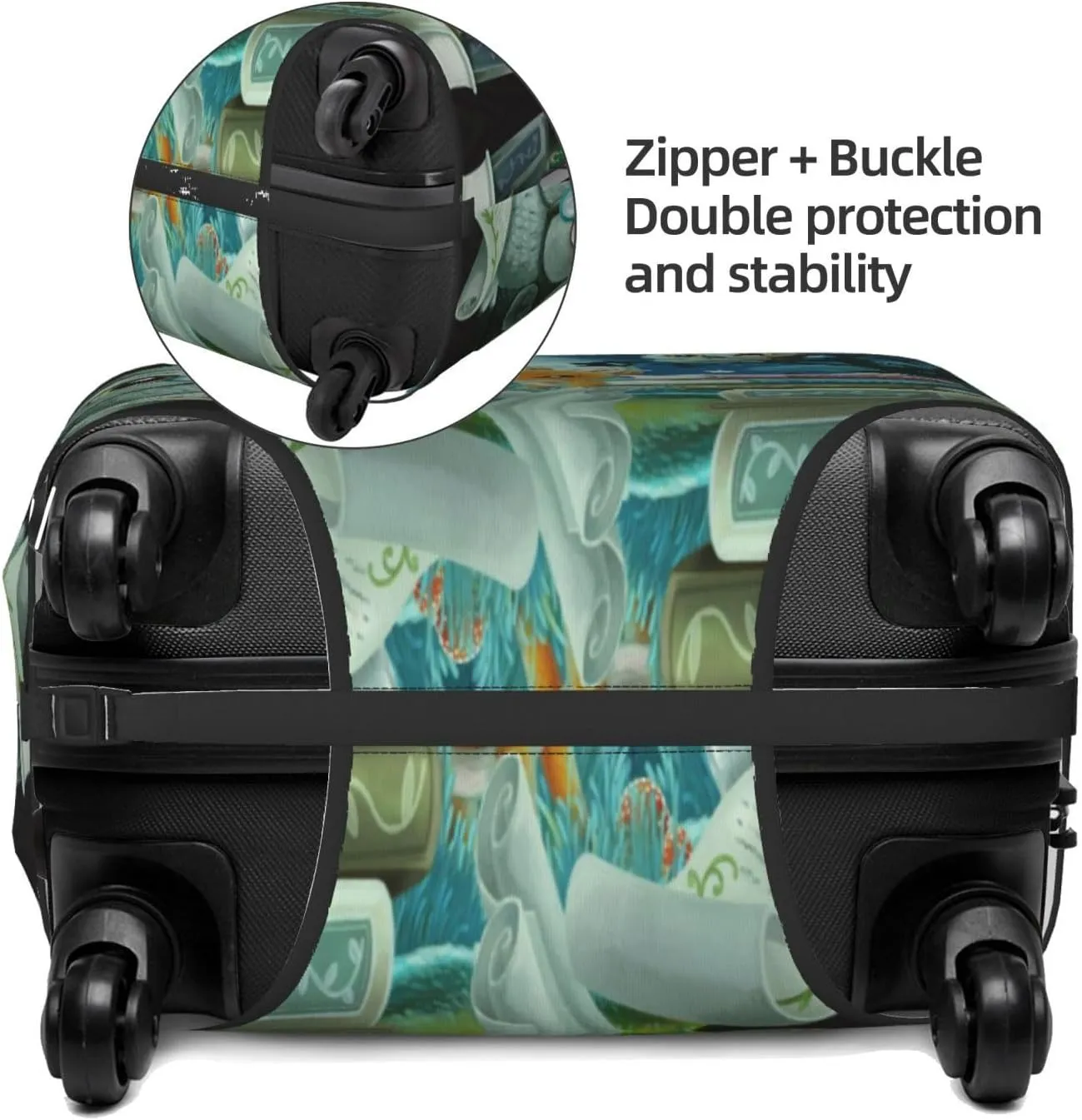 Travel Luggage Cover Suitcase Elastic Washable Stretch Wise Owl Fox Reading Book Suitcase Protector Bag,Anti-Scratch Dust-Proof Double-Sided Baggage Covers,X-Large