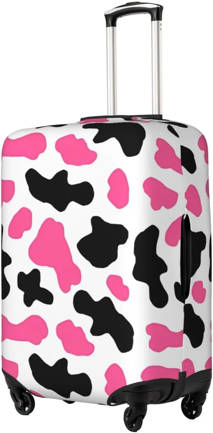 Travel Luggage Cover Suitcase Elastic Washable Sunflowers Cow Print Suitcase Protector Bag,Spandex Double-Sided Baggage Covers,X-Large