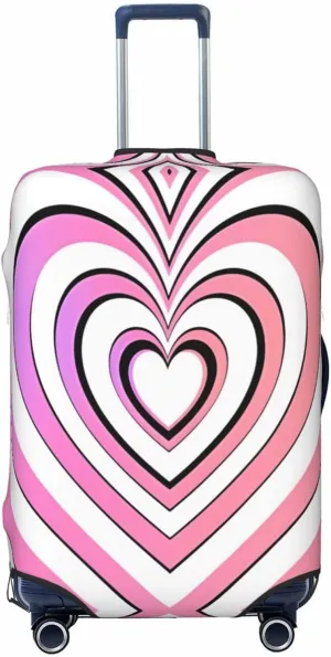Travel Luggage Cover Suitcase Elastic Washable Sweet Love Heart 2 Suitcase Protector Bag,Dust-Proof With Zipper Closure Baggage Covers,Medium