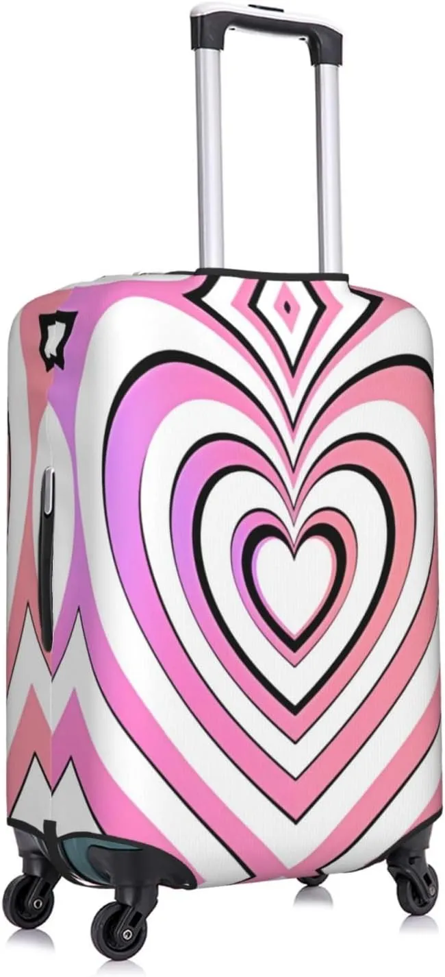Travel Luggage Cover Suitcase Elastic Washable Sweet Love Heart 2 Suitcase Protector Bag,Dust-Proof With Zipper Closure Baggage Covers,Medium