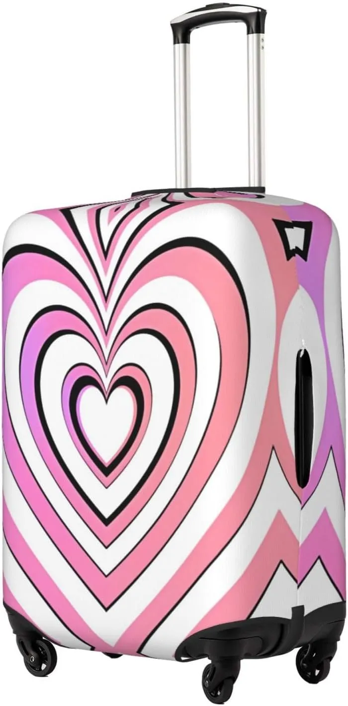 Travel Luggage Cover Suitcase Elastic Washable Sweet Love Heart 2 Suitcase Protector Bag,Dust-Proof With Zipper Closure Baggage Covers,Medium