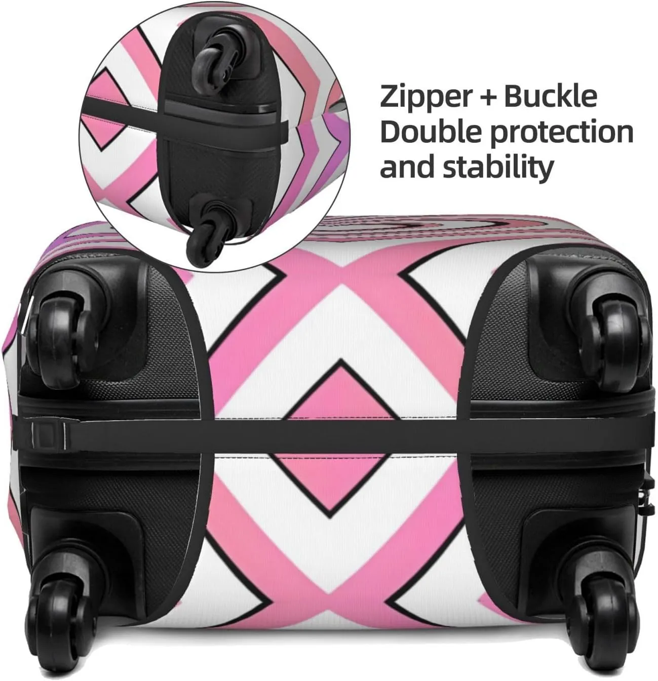 Travel Luggage Cover Suitcase Elastic Washable Sweet Love Heart 2 Suitcase Protector Bag,Dust-Proof With Zipper Closure Baggage Covers,Medium