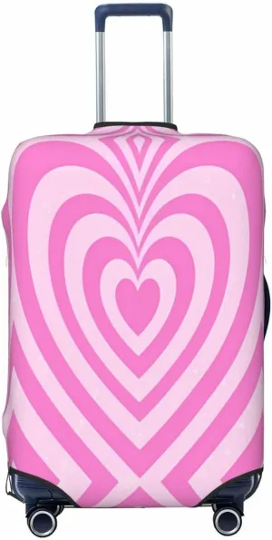Travel Luggage Cover Suitcase Elastic Washable Sweet Love Heart Suitcase Protector Bag,Spandex Double-Sided Baggage Covers,X-Large