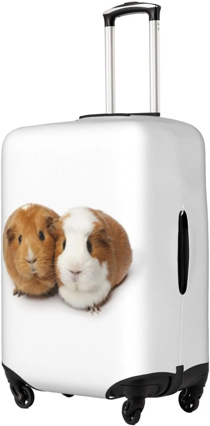 Travel Luggage Cover Suitcase Elastic Washable Two Cute Guinea Pigs Suitcase Protector Bag,Spandex Double-Sided Baggage Covers,Medium