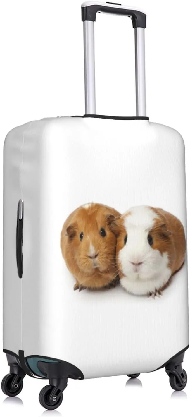 Travel Luggage Cover Suitcase Elastic Washable Two Cute Guinea Pigs Suitcase Protector Bag,Spandex Double-Sided Baggage Covers,Medium