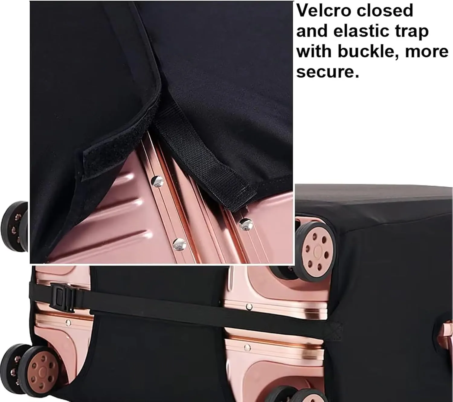 Travel Luggage Cover, Suitcase Protector for 18-28 Inch Luggage (Black, 18-20 inch)