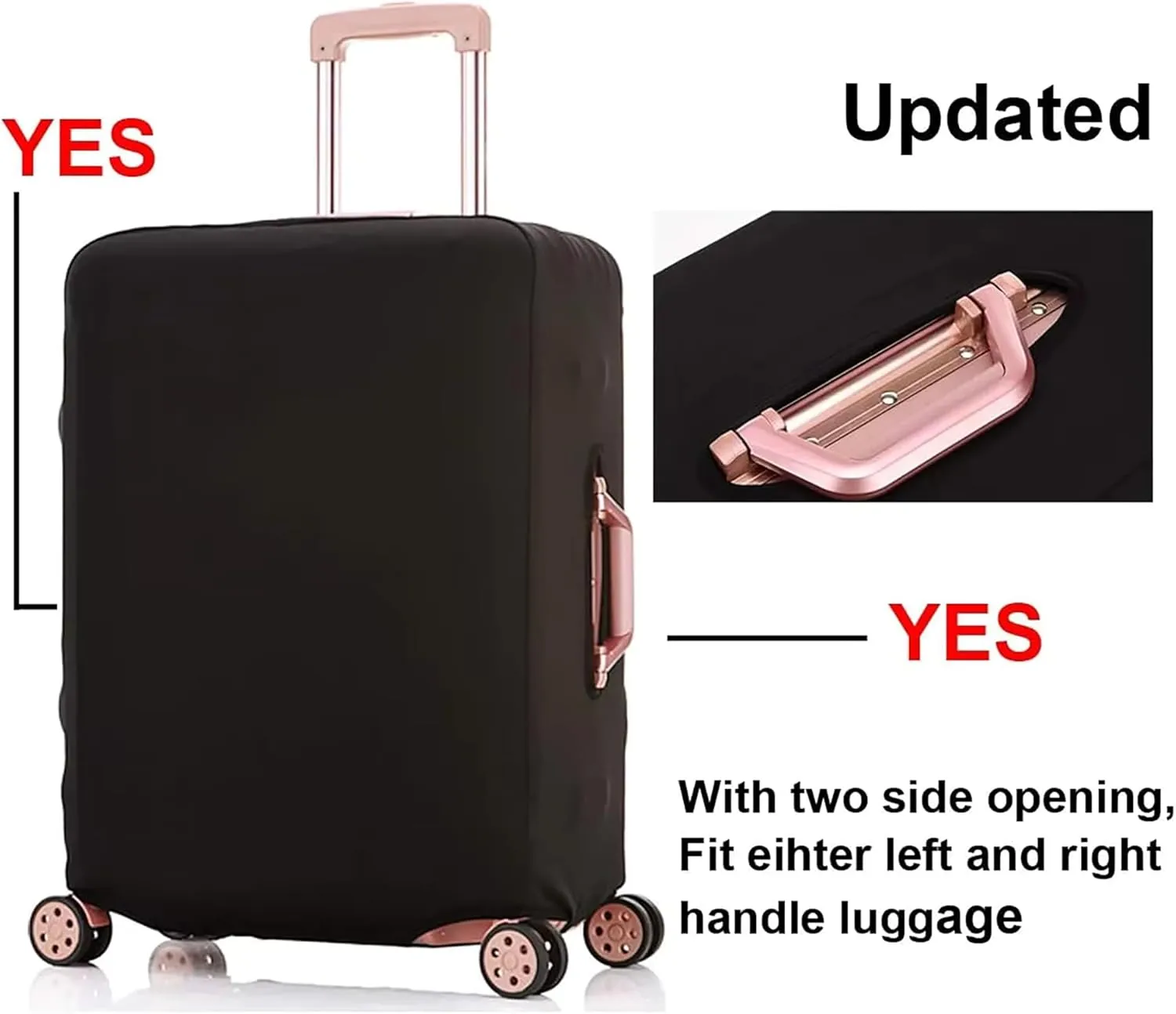 Travel Luggage Cover, Suitcase Protector for 18-28 Inch Luggage (Black, 18-20 inch)