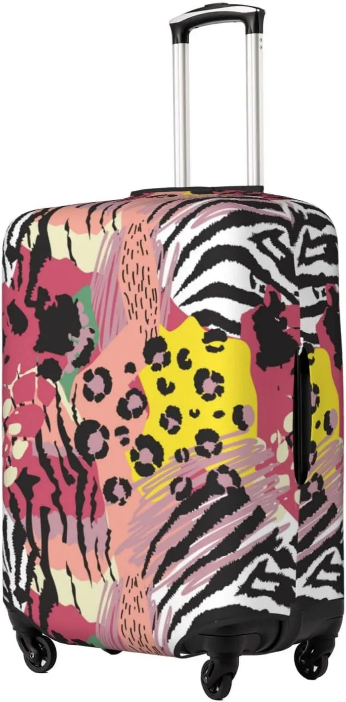 Travel Luggage Cover Suitcase Stretch Washable Abstract African Animal Skin Print Suitcase Protector Bag,Dust-Proof With Zipper Closure Baggage Covers,X-Large