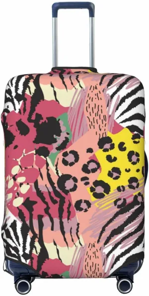 Travel Luggage Cover Suitcase Stretch Washable Abstract African Animal Skin Print Suitcase Protector Bag,Dust-Proof With Zipper Closure Baggage Covers,X-Large