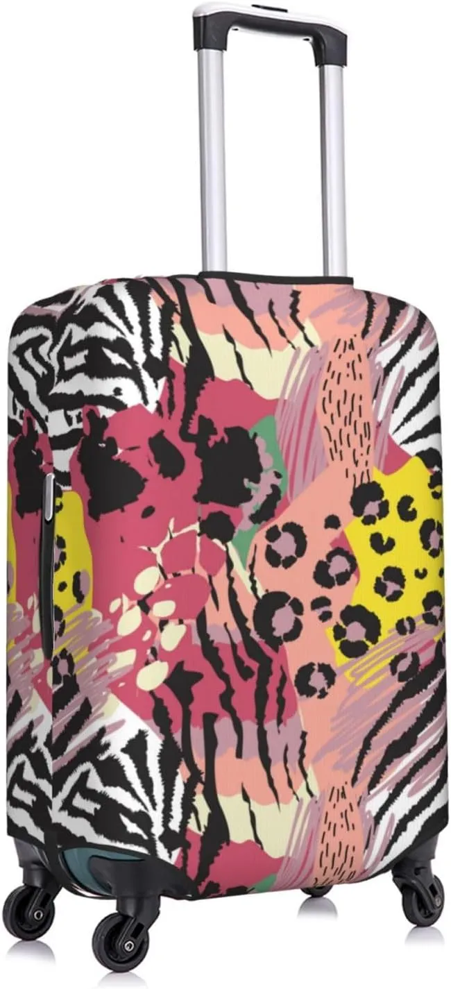 Travel Luggage Cover Suitcase Stretch Washable Abstract African Animal Skin Print Suitcase Protector Bag,Dust-Proof With Zipper Closure Baggage Covers,X-Large