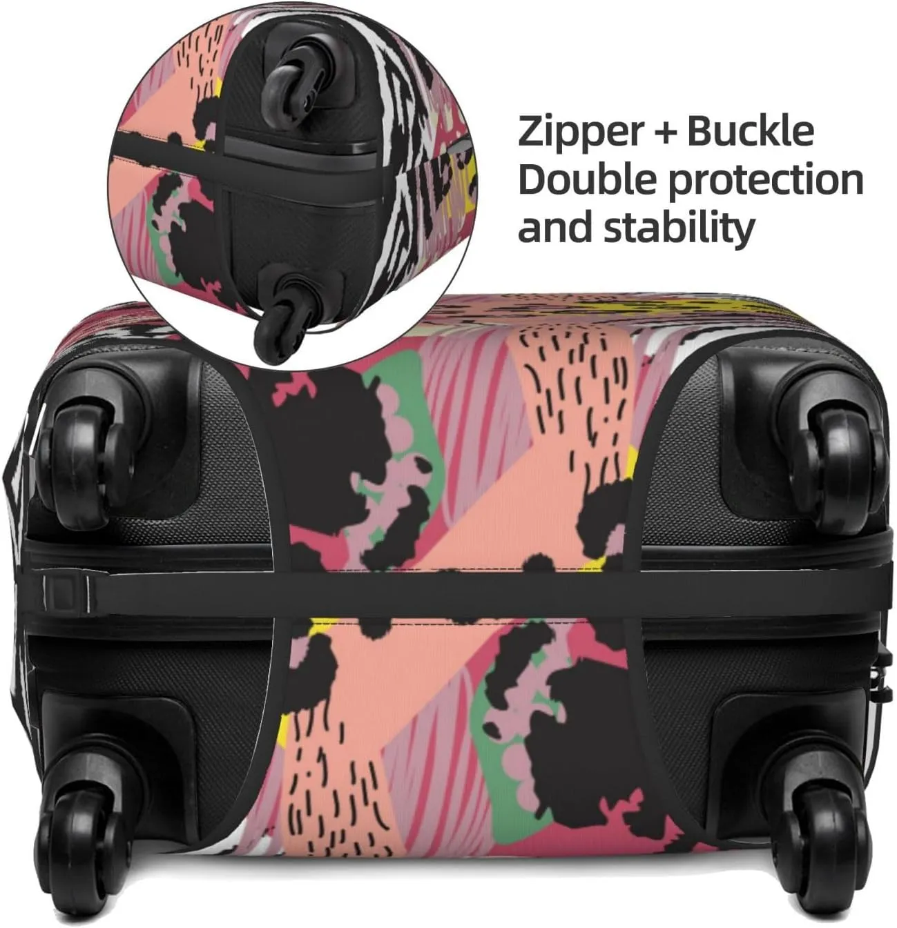 Travel Luggage Cover Suitcase Stretch Washable Abstract African Animal Skin Print Suitcase Protector Bag,Dust-Proof With Zipper Closure Baggage Covers,X-Large