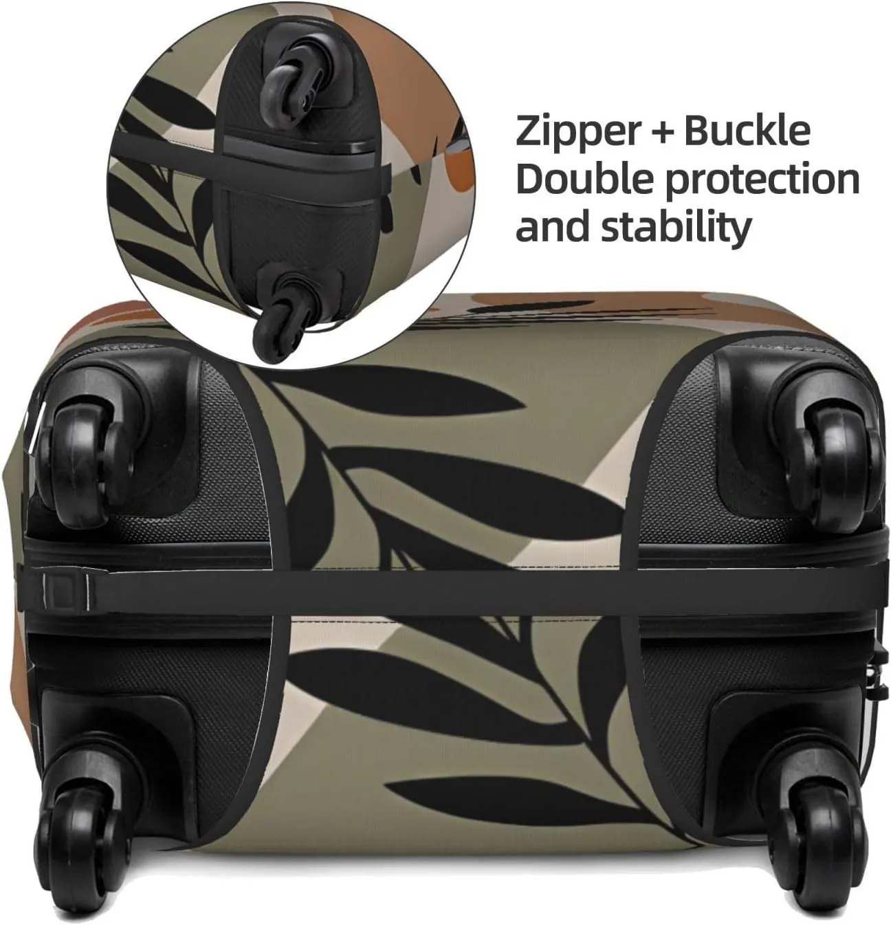 Travel Luggage Cover Suitcase Stretch Washable Abstract Sun Leaf Suitcase Protector Bag,Spandex With Zipper Closure Baggage Covers,Medium