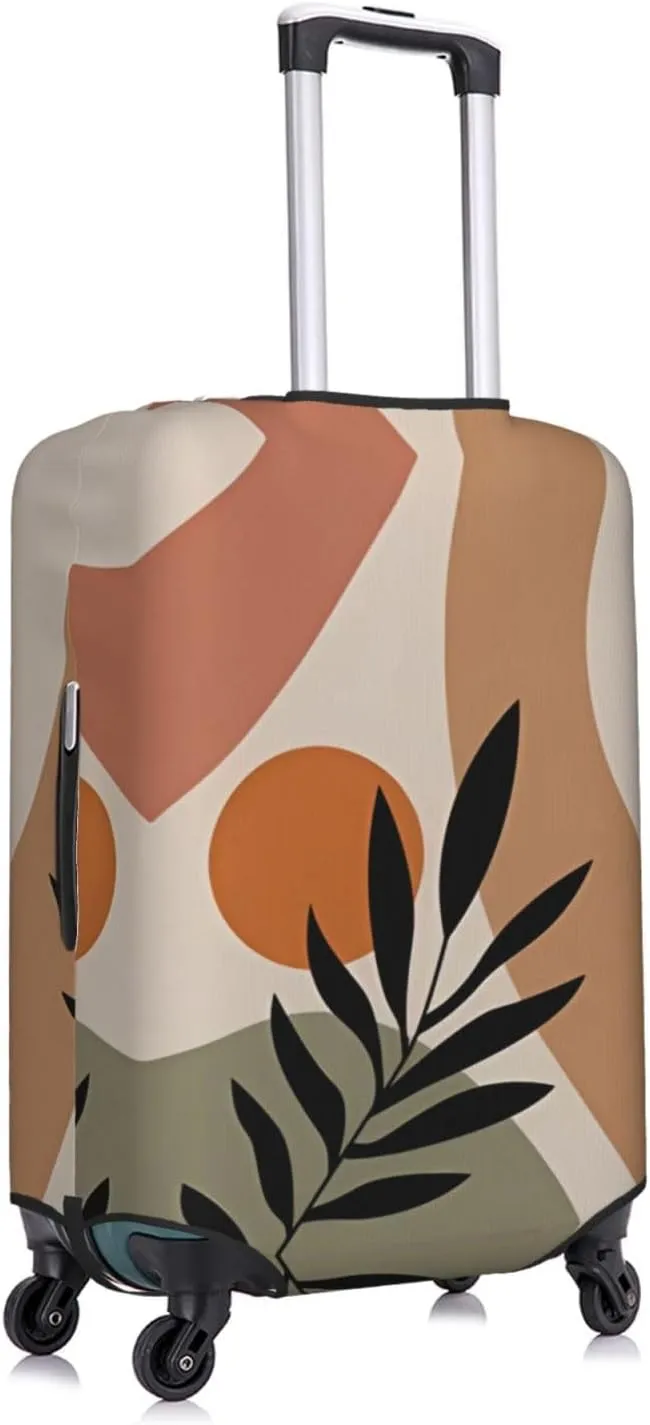 Travel Luggage Cover Suitcase Stretch Washable Abstract Sun Leaf Suitcase Protector Bag,Spandex With Zipper Closure Baggage Covers,Medium