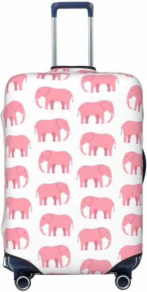 Travel Luggage Cover Suitcase Stretch Washable African Animal Pink Elephants Suitcase Protector Bag,Spandex Double-Sided Baggage Covers,X-Large