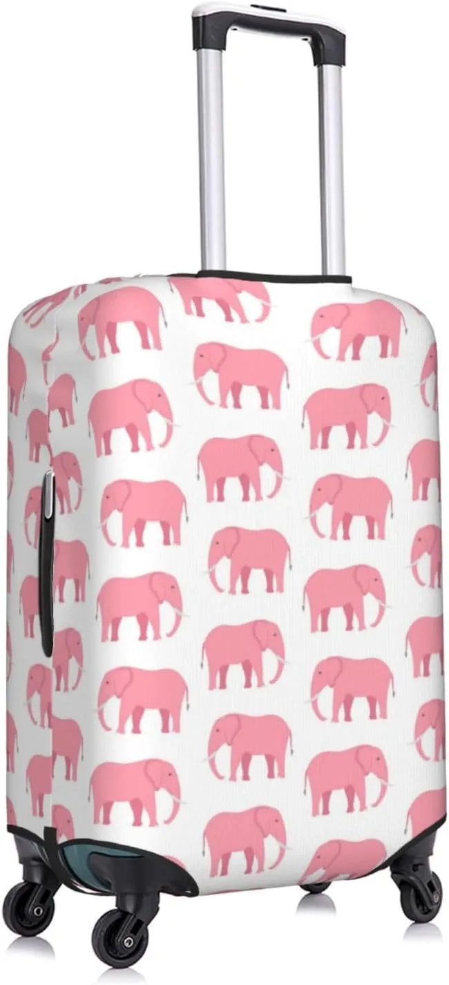 Travel Luggage Cover Suitcase Stretch Washable African Animal Pink Elephants Suitcase Protector Bag,Spandex Double-Sided Baggage Covers,X-Large