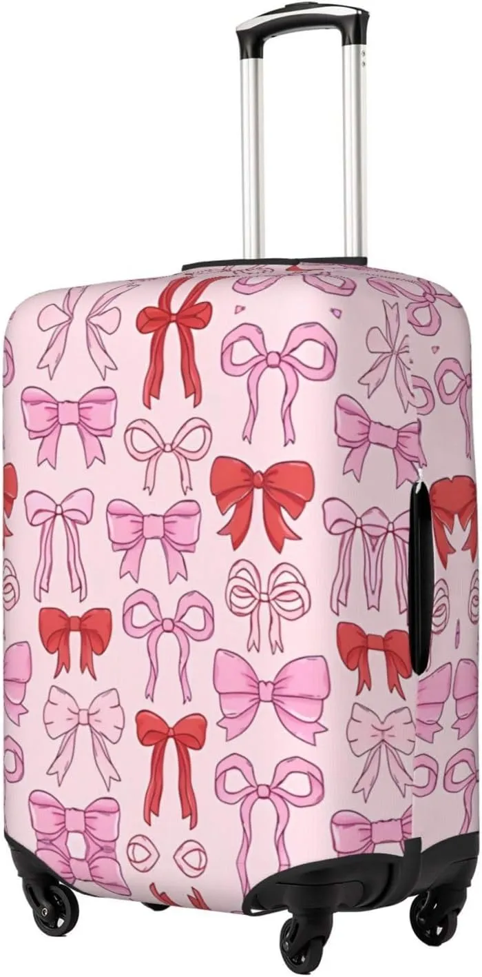 Travel Luggage Cover Suitcase Stretch Washable Bows And Ribbons Suitcase Protector Bag,Anti-Scratch Double-Sided Baggage Covers,Small