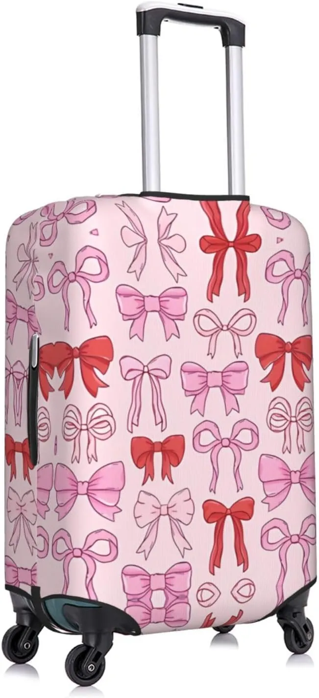 Travel Luggage Cover Suitcase Stretch Washable Bows And Ribbons Suitcase Protector Bag,Anti-Scratch Double-Sided Baggage Covers,Small