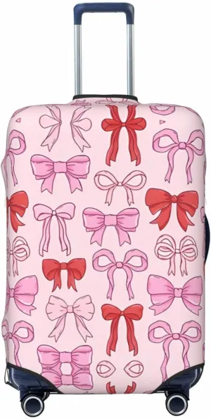 Travel Luggage Cover Suitcase Stretch Washable Bows And Ribbons Suitcase Protector Bag,Anti-Scratch Double-Sided Baggage Covers,Small
