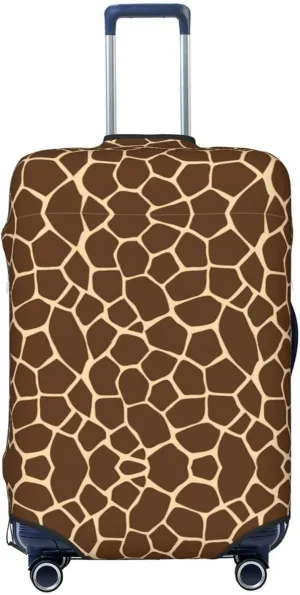 Travel Luggage Cover Suitcase Stretch Washable Brown Yellow Giraffe Print Suitcase Protector Bag,Dust-Proof Double-Sided Baggage Covers,X-Large