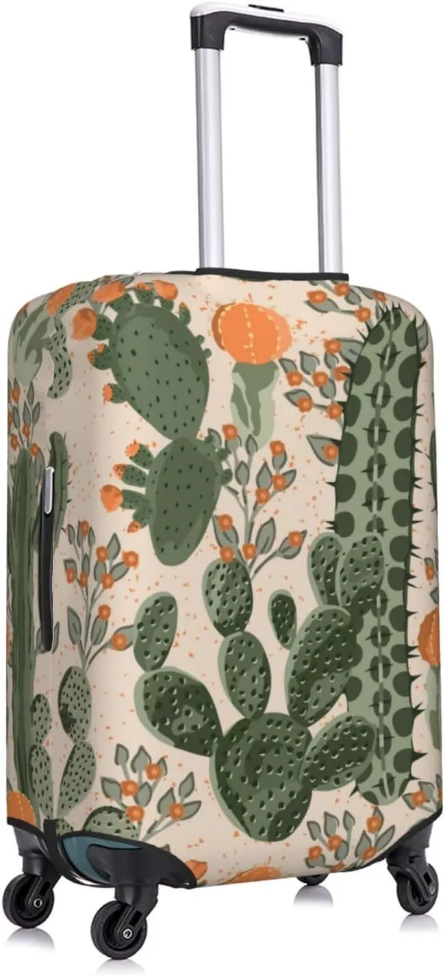 Travel Luggage Cover Suitcase Stretch Washable Cactus Suitcase Protector Bag,Anti-Scratch Double-Sided Baggage Covers For Kid Adult,Large