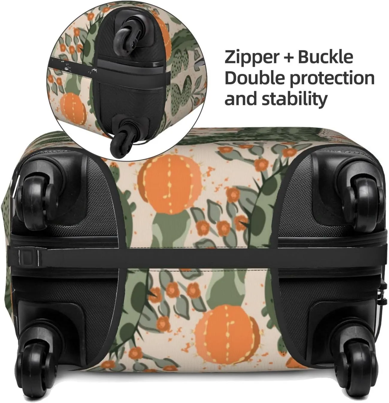 Travel Luggage Cover Suitcase Stretch Washable Cactus Suitcase Protector Bag,Anti-Scratch Double-Sided Baggage Covers For Kid Adult,Large