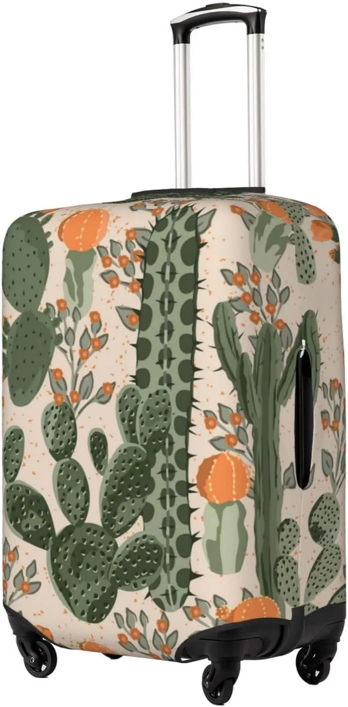 Travel Luggage Cover Suitcase Stretch Washable Cactus Suitcase Protector Bag,Anti-Scratch Double-Sided Baggage Covers For Kid Adult,Large
