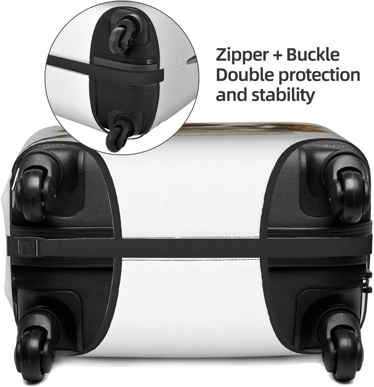 Travel Luggage Cover Suitcase Stretch Washable Charles Spaniel Dog Suitcase Protector Bag,Spandex With Zipper Closure Baggage Covers For Kid Adult,Small