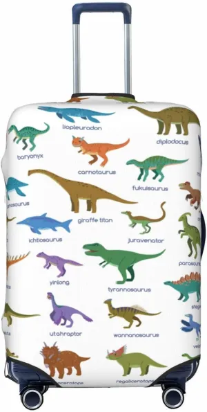 Travel Luggage Cover Suitcase Stretch Washable Colorful Dinosaurs Suitcase Protector Bag,Anti-Scratch With Zipper Closure Baggage Covers,Medium