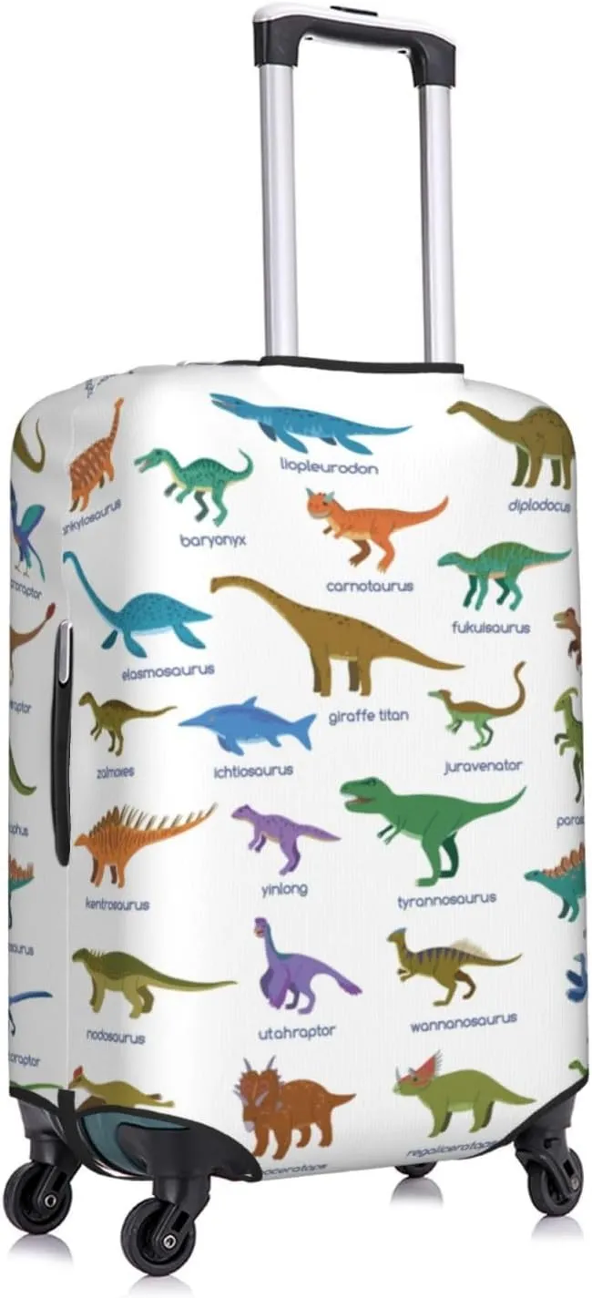 Travel Luggage Cover Suitcase Stretch Washable Colorful Dinosaurs Suitcase Protector Bag,Anti-Scratch With Zipper Closure Baggage Covers,Medium