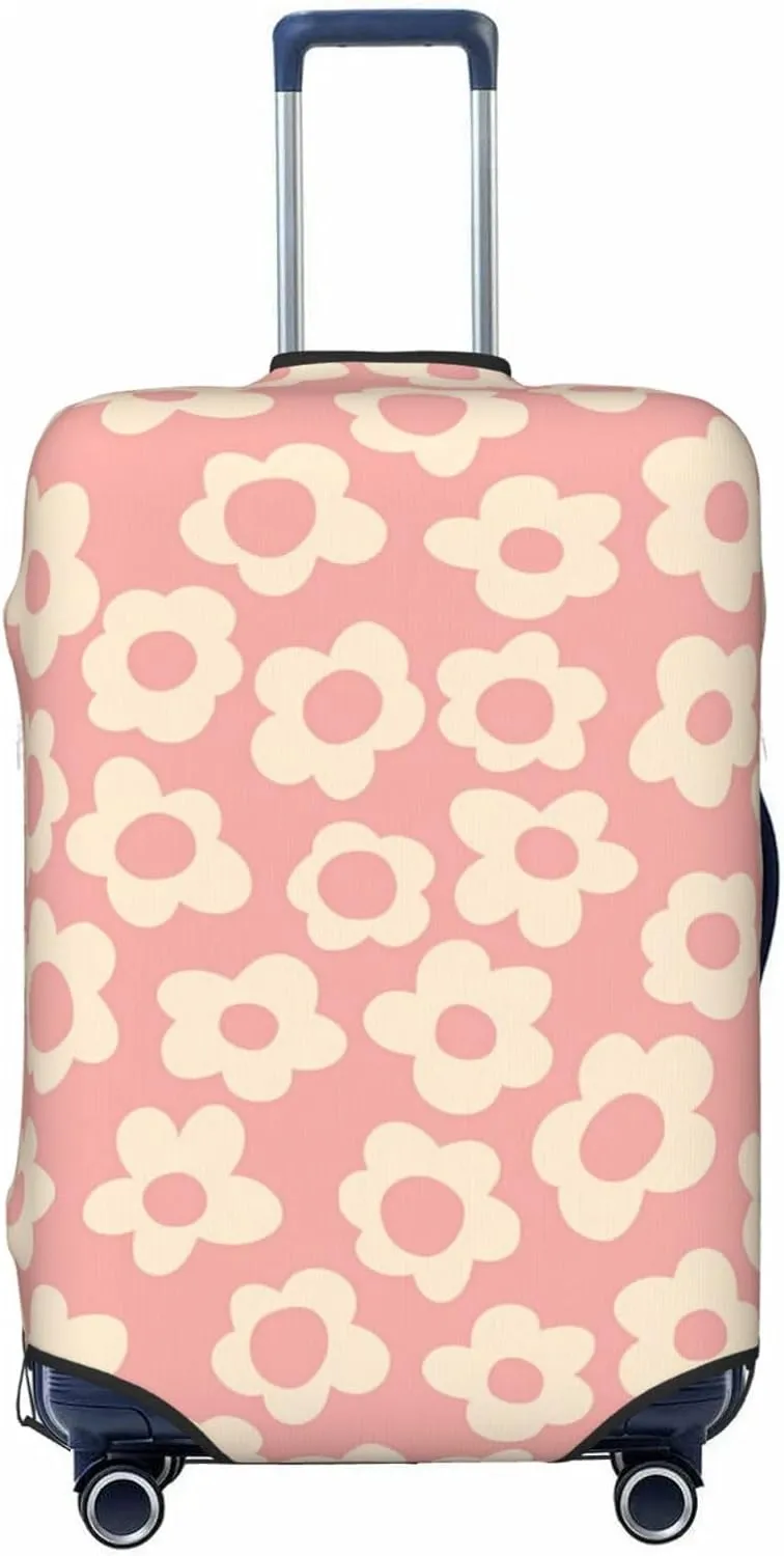 Travel Luggage Cover Suitcase Stretch Washable Cute Flowers Suitcase Protector Bag,Spandex Double-Sided Baggage Covers,Medium