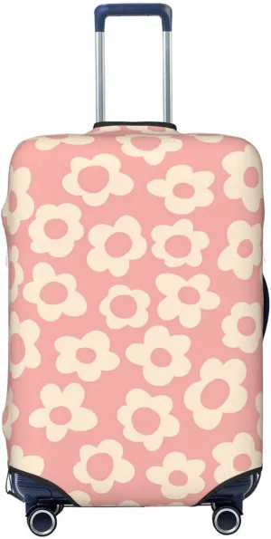Travel Luggage Cover Suitcase Stretch Washable Cute Flowers Suitcase Protector Bag,Spandex Double-Sided Baggage Covers,Medium