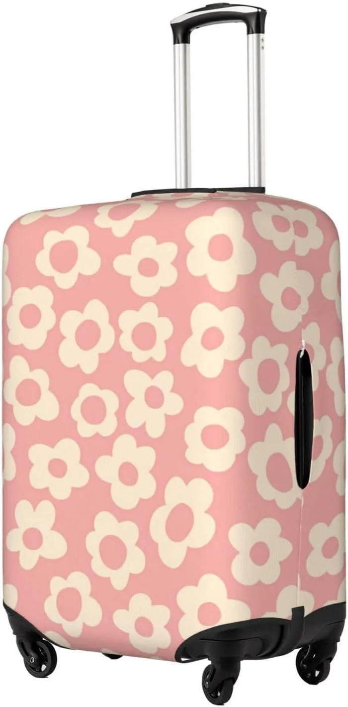 Travel Luggage Cover Suitcase Stretch Washable Cute Flowers Suitcase Protector Bag,Spandex Double-Sided Baggage Covers,Medium