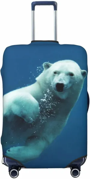 Travel Luggage Cover Suitcase Stretch Washable Cute Polar Bear Suitcase Protector Bag,Dust-Proof Double-Sided Baggage Covers,Large
