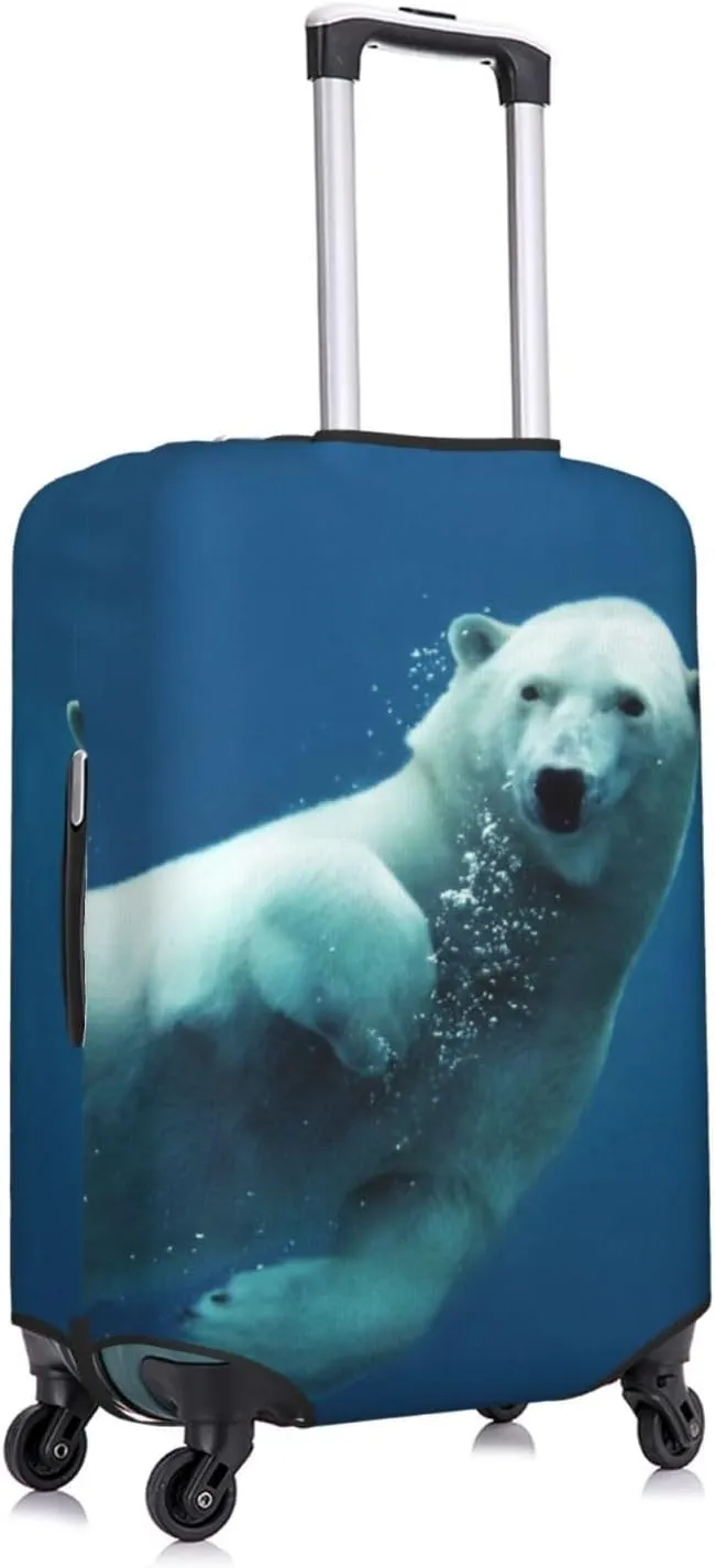 Travel Luggage Cover Suitcase Stretch Washable Cute Polar Bear Suitcase Protector Bag,Dust-Proof Double-Sided Baggage Covers,Large