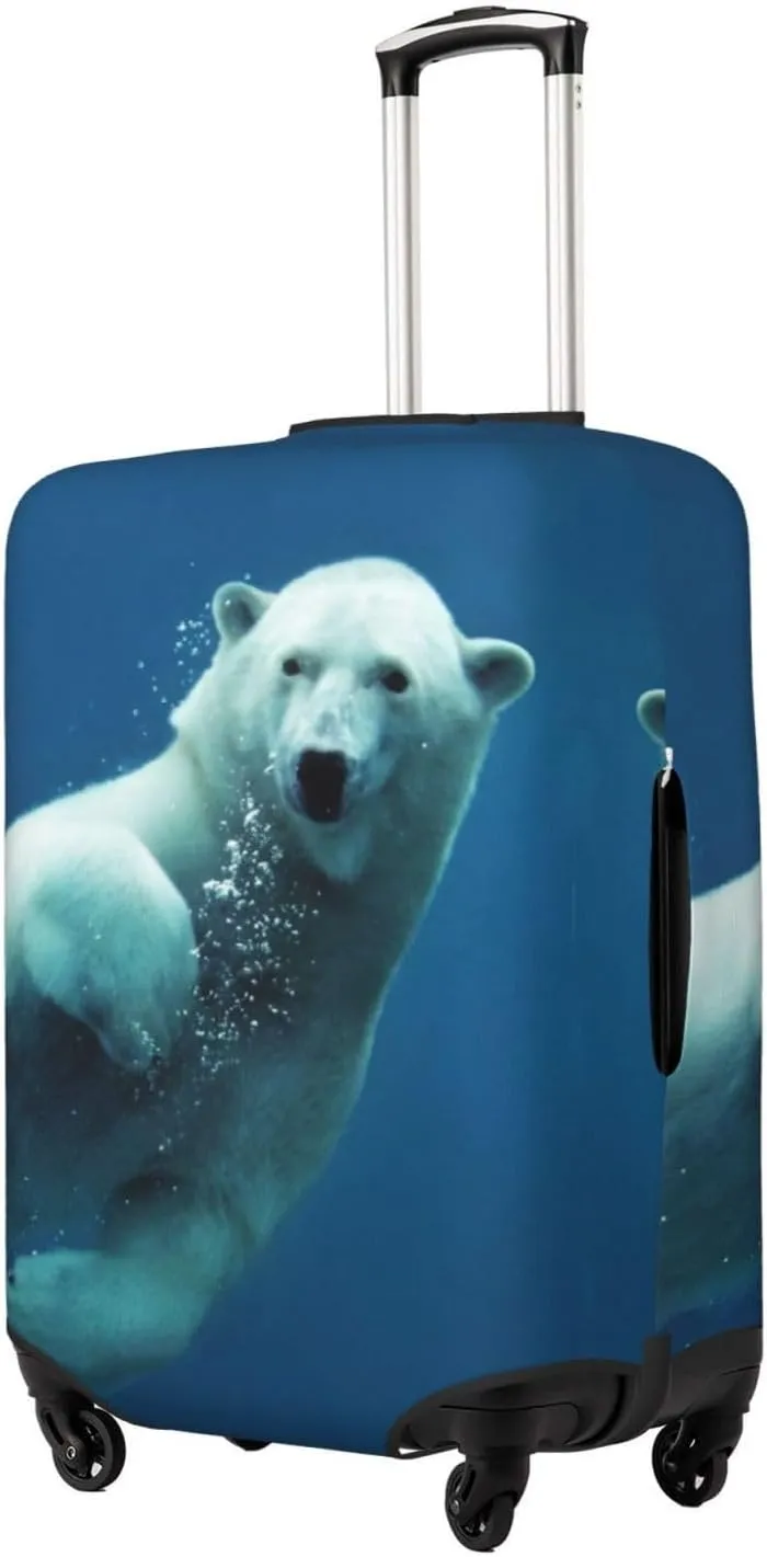 Travel Luggage Cover Suitcase Stretch Washable Cute Polar Bear Suitcase Protector Bag,Dust-Proof Double-Sided Baggage Covers,Large