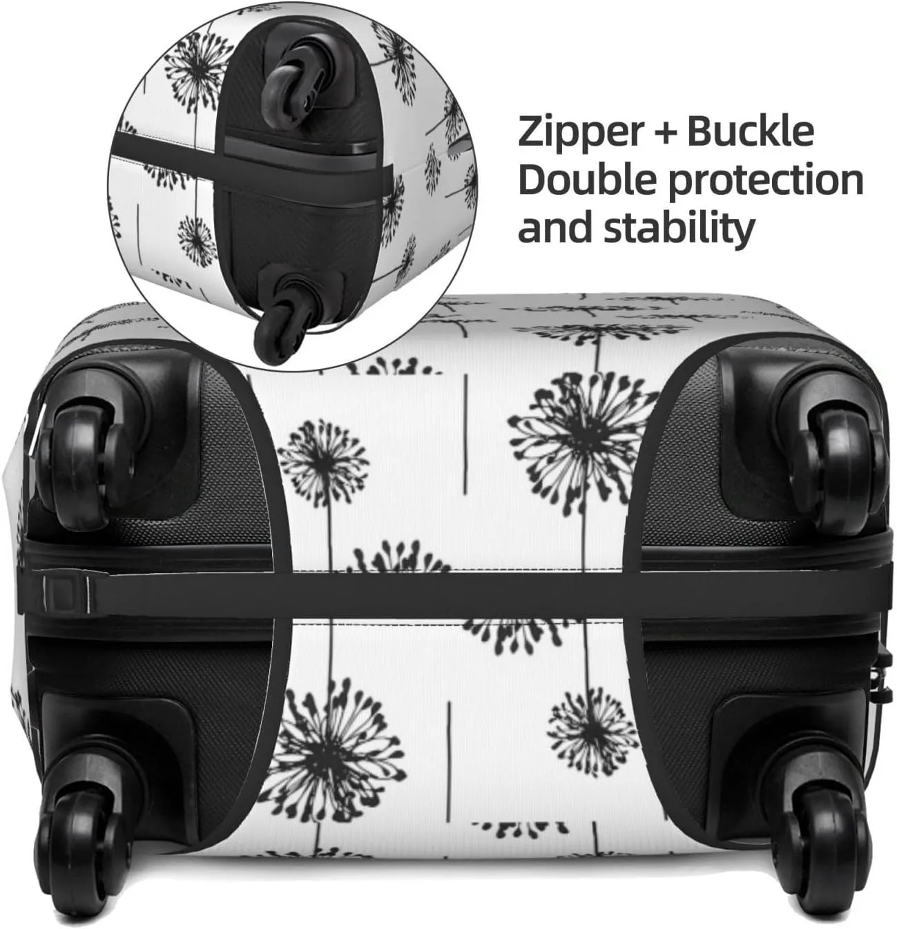 Travel Luggage Cover Suitcase Stretch Washable Dandelion Suitcase Protector Bag,Spandex Double-Sided Baggage Covers,Large