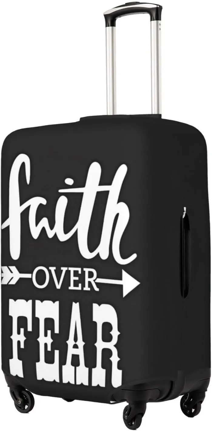 Travel Luggage Cover Suitcase Stretch Washable Faith Over Fear 2 Suitcase Protector Bag,Dust-Proof Double-Sided Baggage Covers,Medium