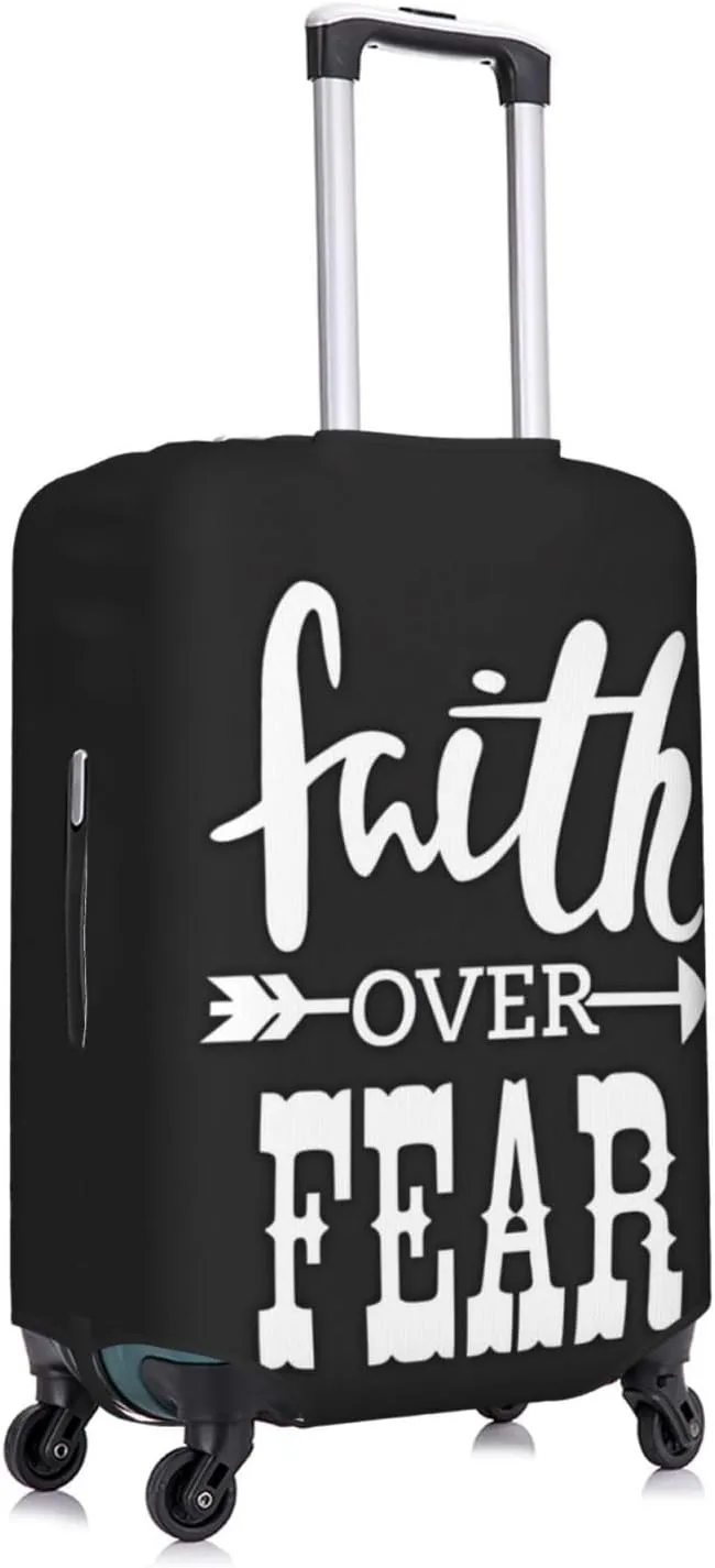 Travel Luggage Cover Suitcase Stretch Washable Faith Over Fear 2 Suitcase Protector Bag,Dust-Proof Double-Sided Baggage Covers,Medium