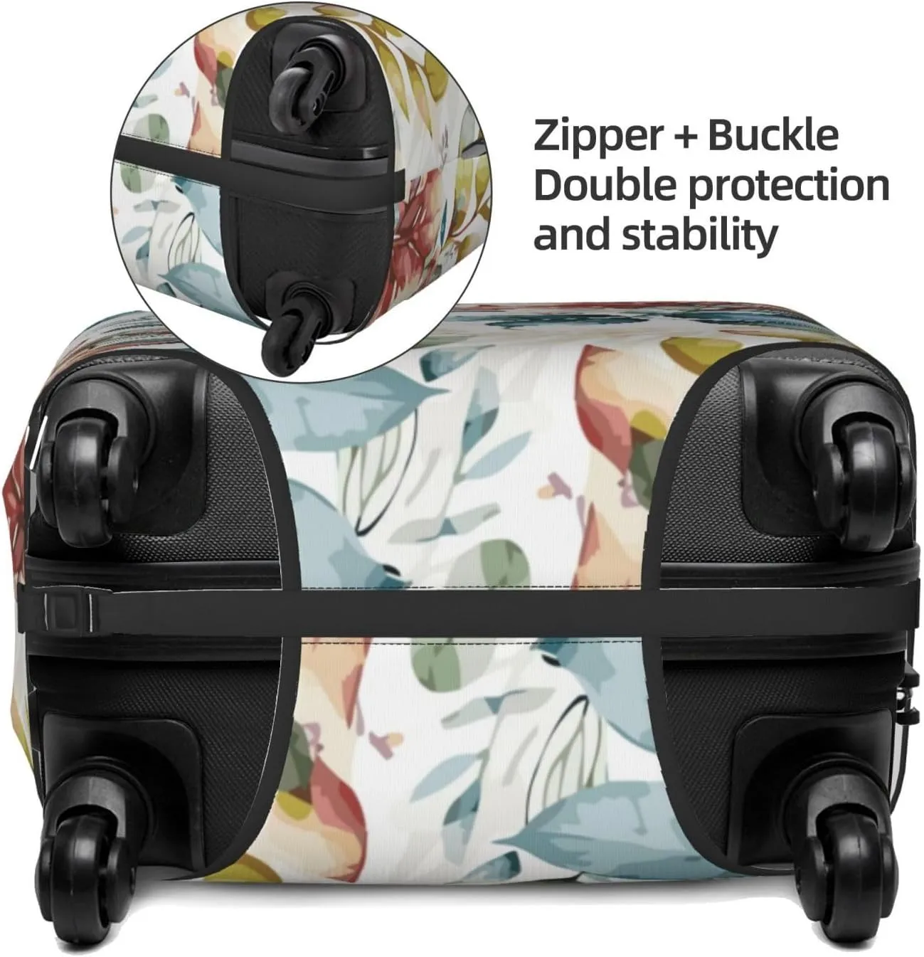 Travel Luggage Cover Suitcase Stretch Washable Flowers Branches Botany Suitcase Protector Bag,Anti-Scratch Double-Sided Baggage Covers For Kid Adult,Medium