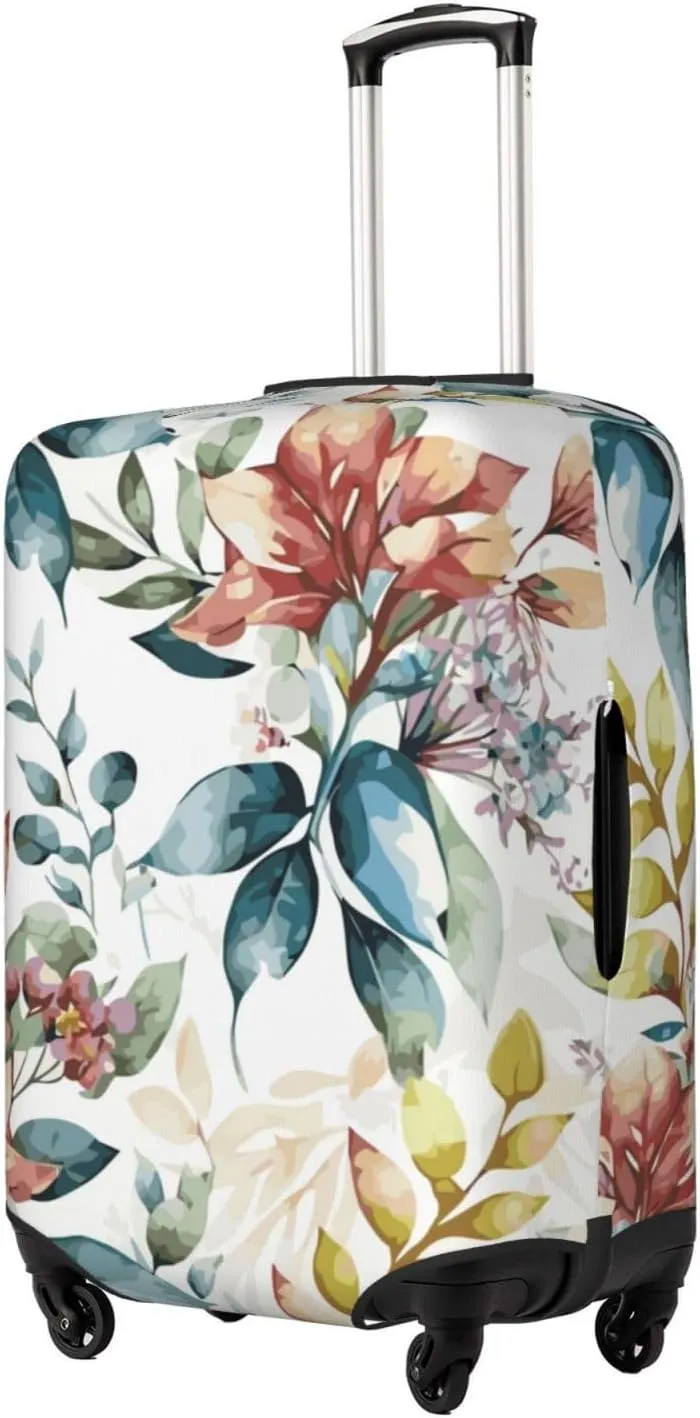 Travel Luggage Cover Suitcase Stretch Washable Flowers Branches Botany Suitcase Protector Bag,Anti-Scratch Double-Sided Baggage Covers For Kid Adult,Medium
