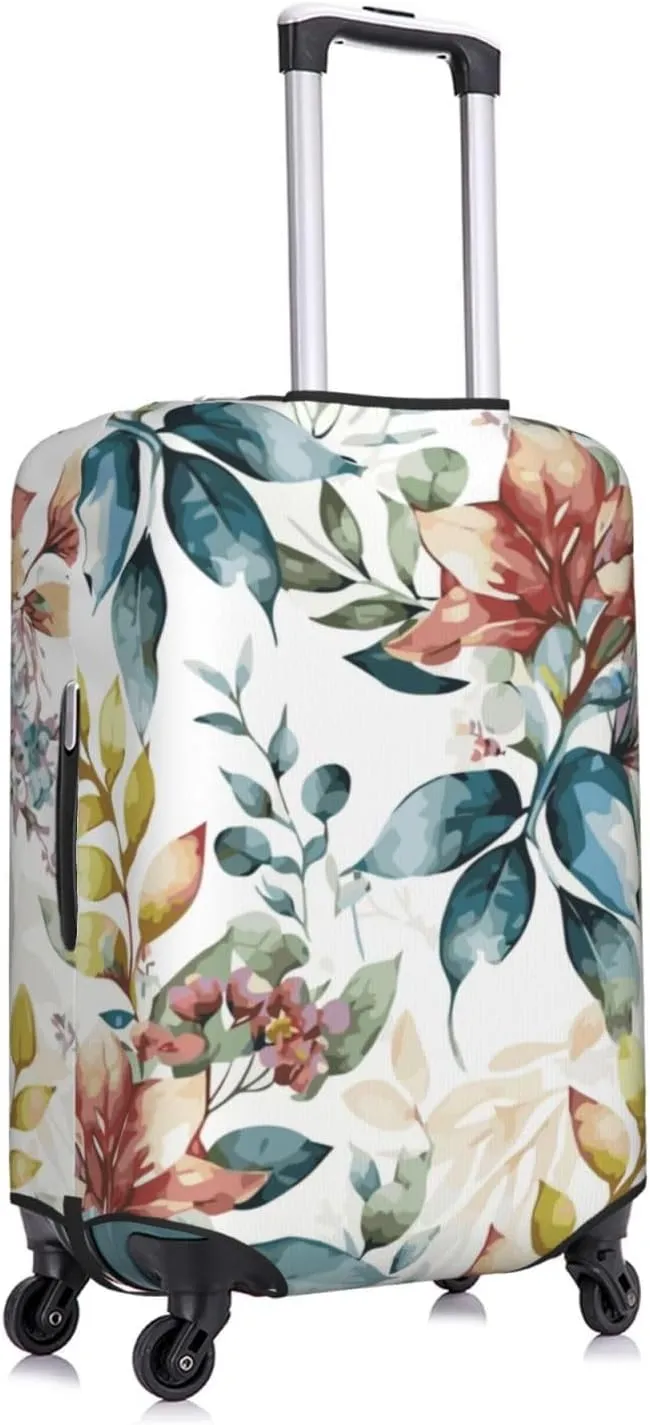 Travel Luggage Cover Suitcase Stretch Washable Flowers Branches Botany Suitcase Protector Bag,Spandex Double-Sided Baggage Covers For Kid Adult,Large