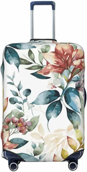 Travel Luggage Cover Suitcase Stretch Washable Flowers Branches Botany Suitcase Protector Bag,Spandex Double-Sided Baggage Covers For Kid Adult,Large
