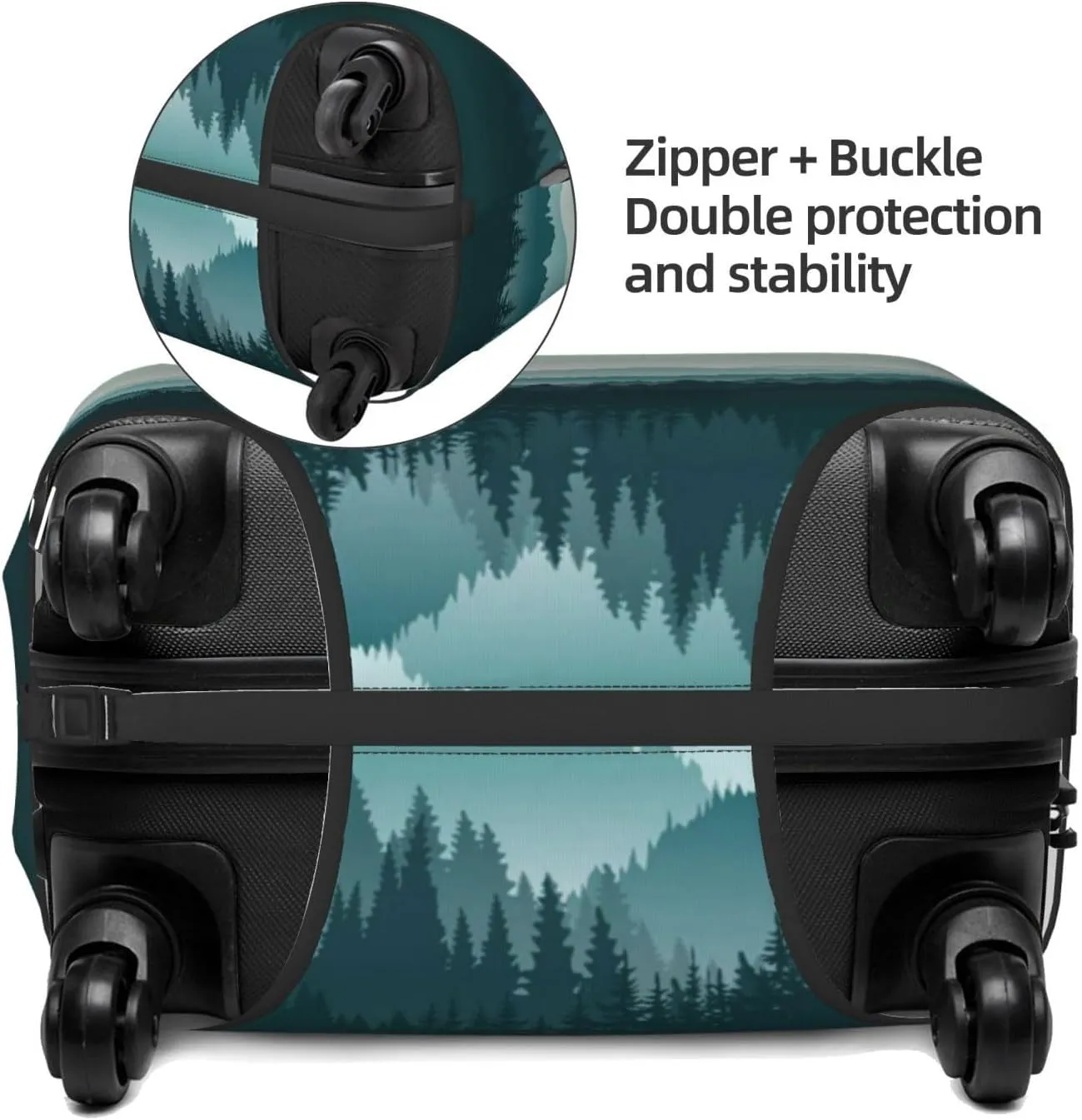 Travel Luggage Cover Suitcase Stretch Washable Green Mountain Landscape Suitcase Protector Bag,Anti-Scratch With Zipper Closure Baggage Covers,X-Large