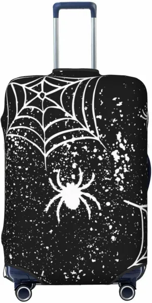 Travel Luggage Cover Suitcase Stretch Washable Horror Bat Spider Cobweb Suitcase Protector Bag,Dust-Proof Double-Sided Baggage Covers For Kid Adult,Large