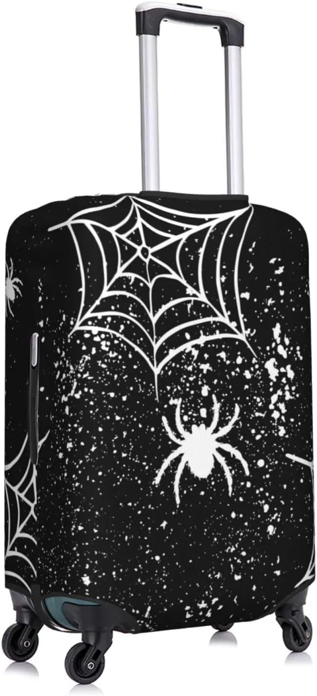 Travel Luggage Cover Suitcase Stretch Washable Horror Bat Spider Cobweb Suitcase Protector Bag,Dust-Proof Double-Sided Baggage Covers For Kid Adult,Large