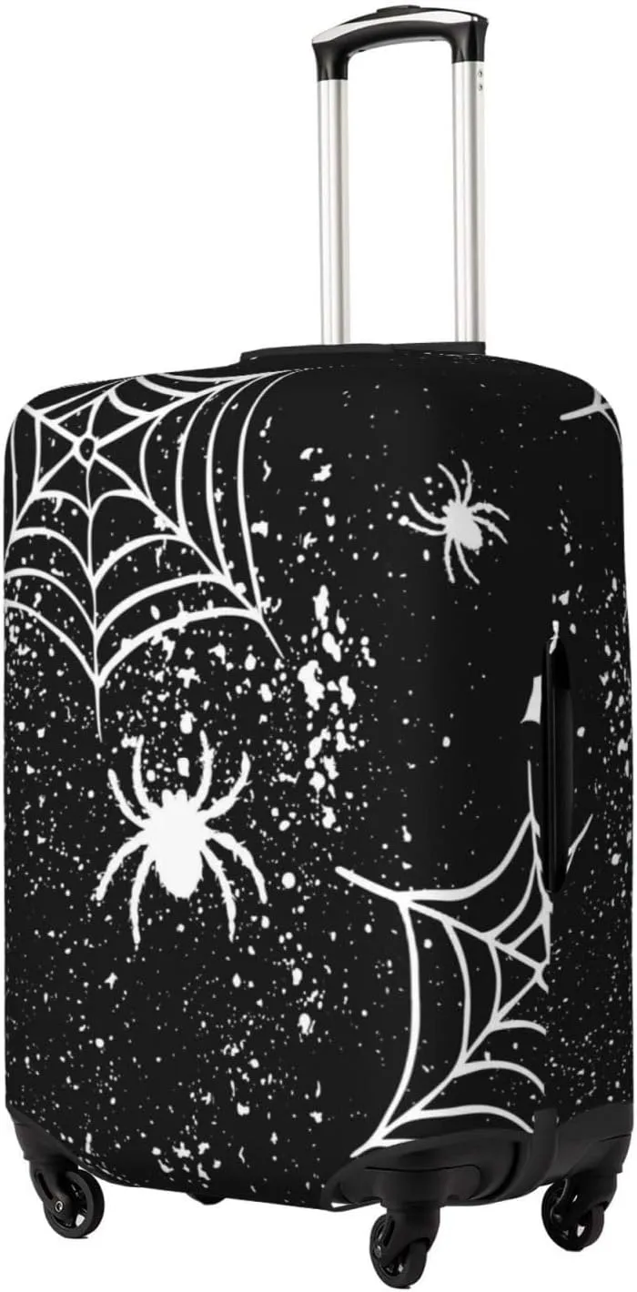 Travel Luggage Cover Suitcase Stretch Washable Horror Bat Spider Cobweb Suitcase Protector Bag,Dust-Proof Double-Sided Baggage Covers For Kid Adult,Large