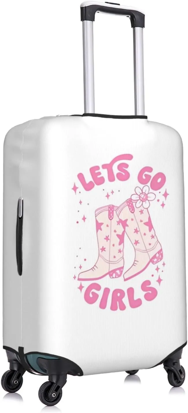 Travel Luggage Cover Suitcase Stretch Washable Lets Go Girls Cowgirl Suitcase Protector Bag,Anti-Scratch Double-Sided Baggage Covers,Medium