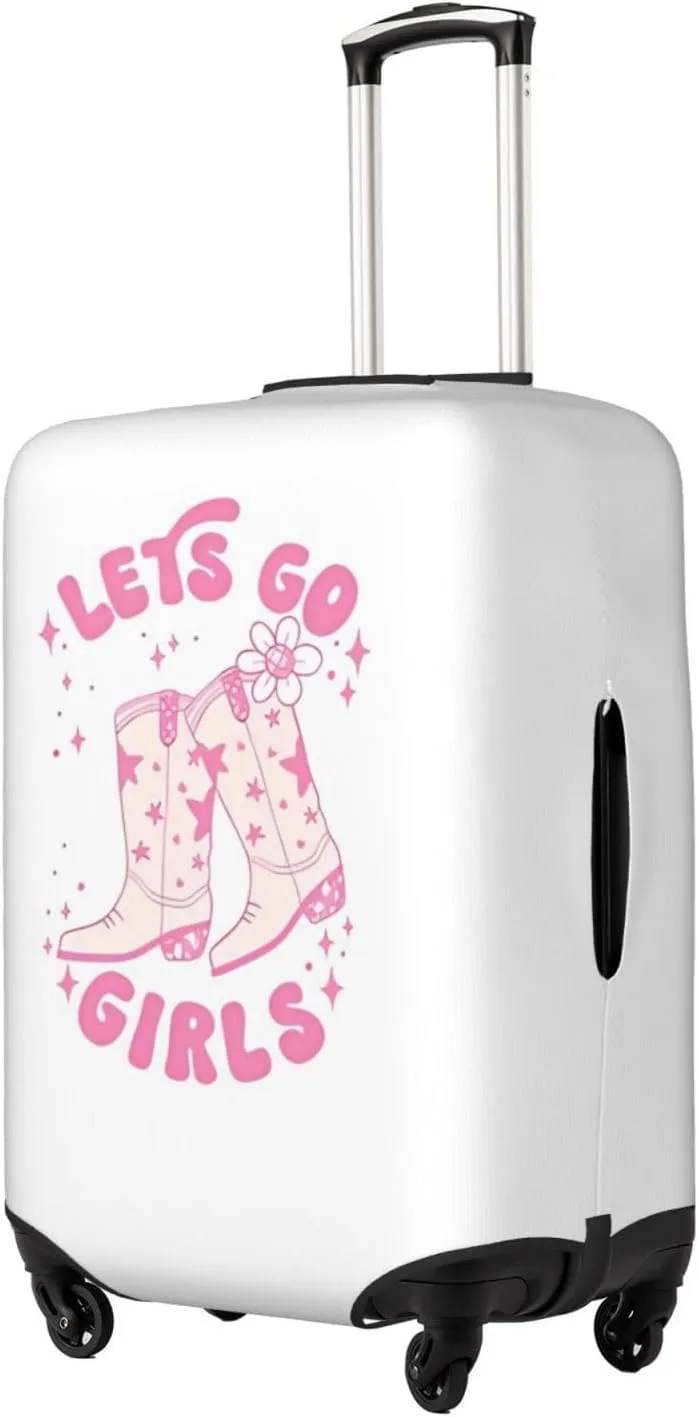 Travel Luggage Cover Suitcase Stretch Washable Lets Go Girls Cowgirl Suitcase Protector Bag,Anti-Scratch Double-Sided Baggage Covers,Medium