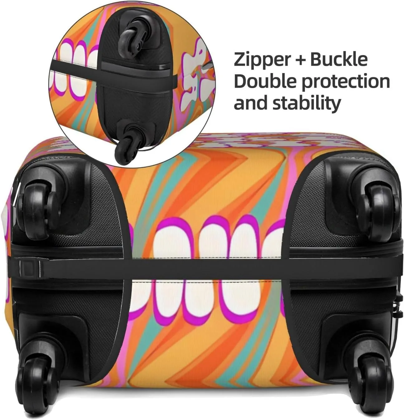 Travel Luggage Cover Suitcase Stretch Washable Let'S Take A Trip Hippie Suitcase Protector Bag,Spandex Double-Sided Baggage Covers,X-Large